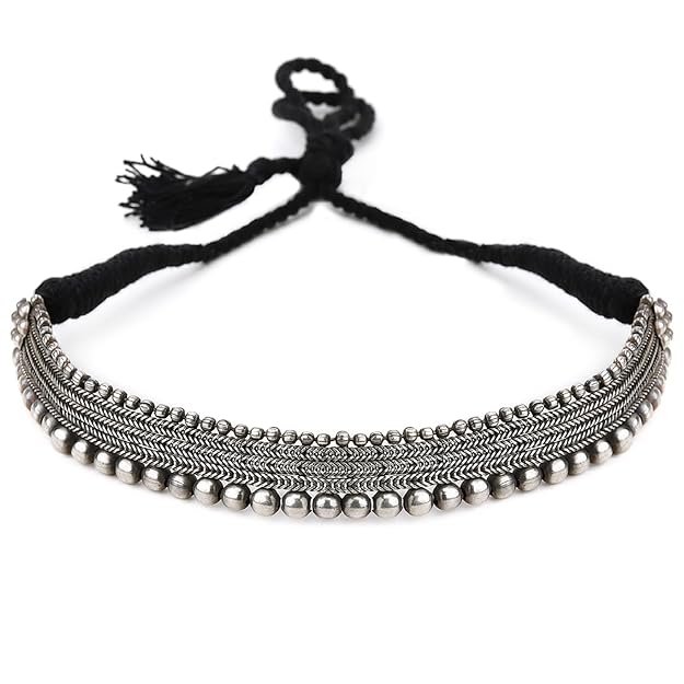 Kalyanis Choker Necklace Oxidised Style Trendy Jewellery Gift for Women & Girls
